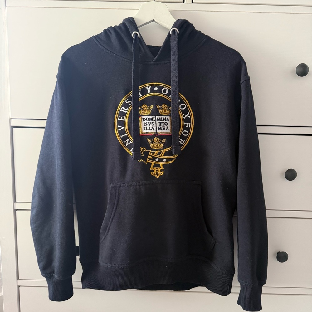 Official University of Oxford Navy Hoodie Sweatshirt Unisex Size Small